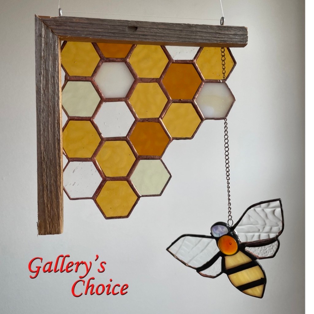 Corner Bee Hive Stained Glass