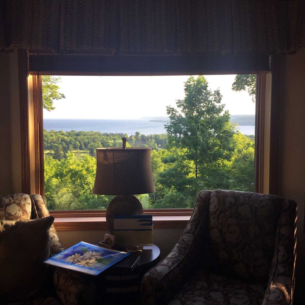 Inspiration awaits from the window of the Landmark Resort in Door County, WI.