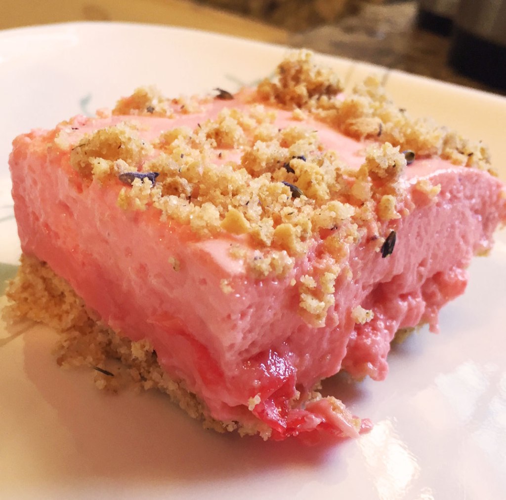 jello cheesecake on plate