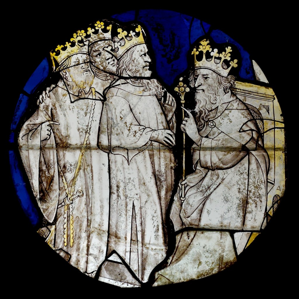 15th Century Stained Glass Grisaille Enamel: Magi Herod from Wikipedia Commons