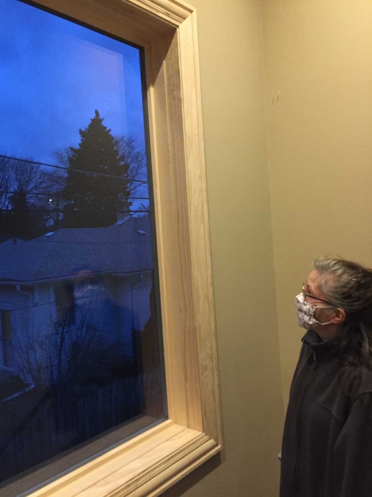 Stained Glass Picture window opening before